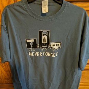 Never Forget | Old Technology | Adult | Graphic | Comedy | Funny T-Shirt | XL